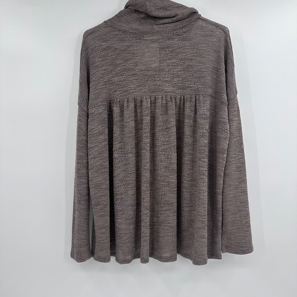 Cherish Top Women Large Brown Knit Long Sleeve Turtleneck Neutral Earthy - Picture 2 of 8